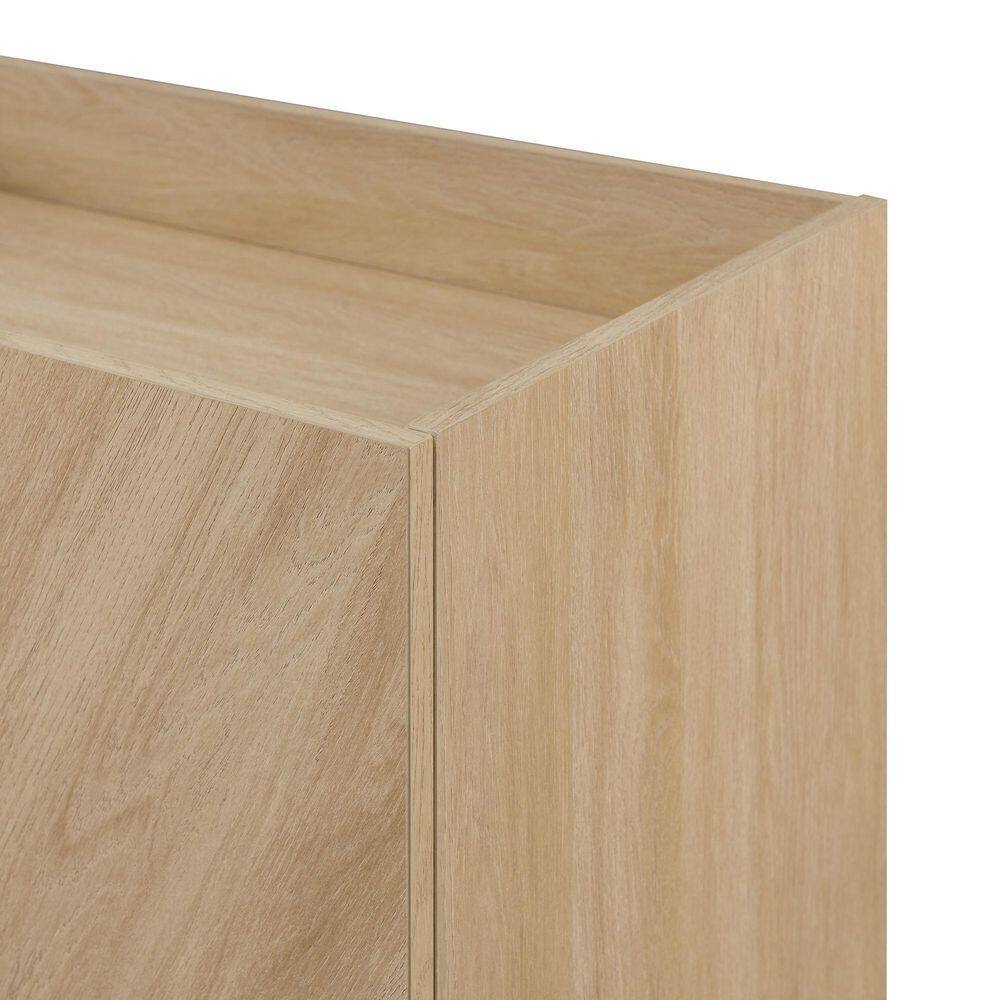 Coastal Oak Tall 2-Door Accent Cabinet with Adjustable Shelves