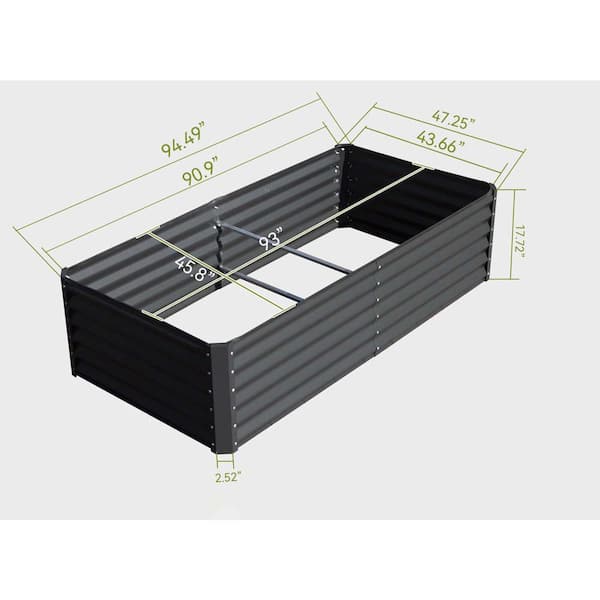 8 x 4 x 1.5 ft. Galvanized Raised Garden Bed, Outdoor Garden