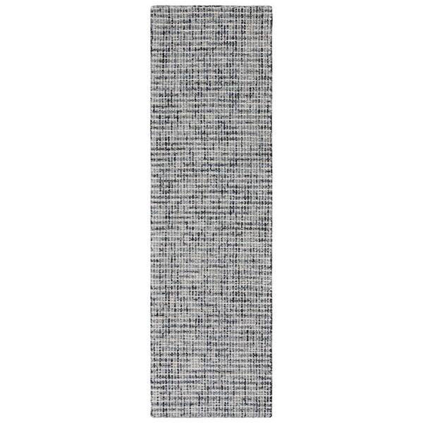 Abstract 2 ft. x 6 ft. Dark Gray/Ivory Crosshatch Runner Rug