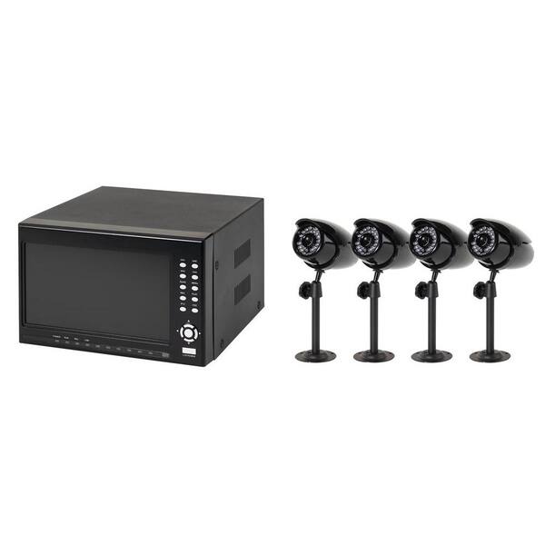 First Alert 4 CH 320 GB Hard Drive Surveillance System with 7 in. Integrated Monitor and (4) Indoor/Outdoor Cameras