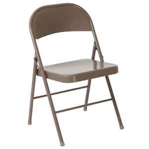 Beige Metal Outdoor Safe Folding Chair