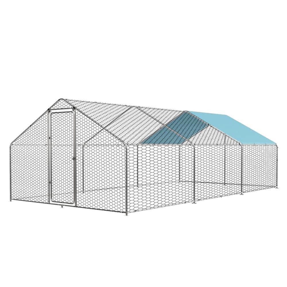 HOMLUX Large Metal Chicken Coop Run for 15/25 Chickens,Walk-in Chicken ...