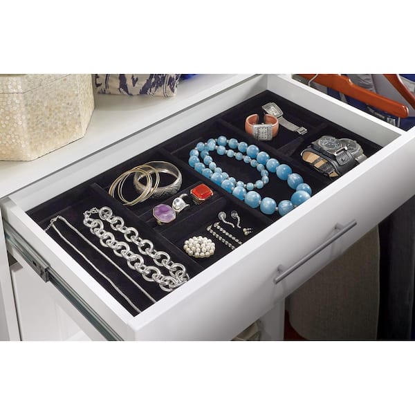 Style+ 22 in. W Black Velvet Jewelry Tray