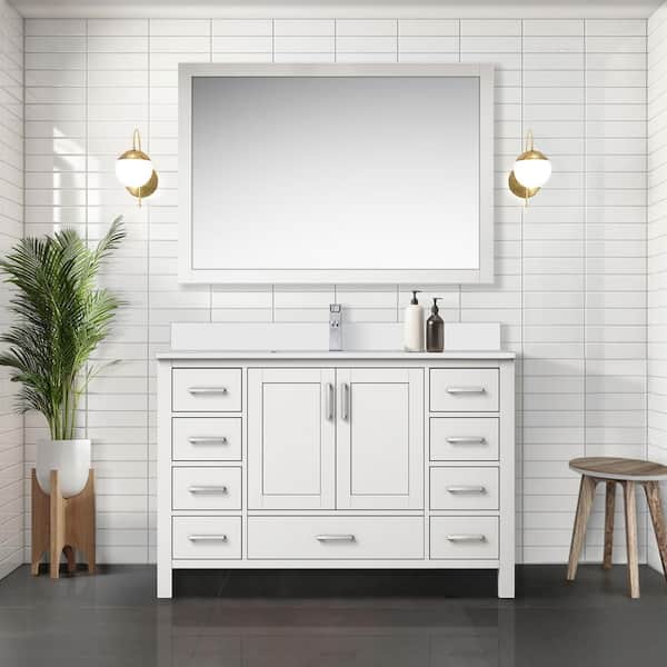 Jacques 48 in. W x 22 in. D White Bath Vanity with Cultured Marble Top
