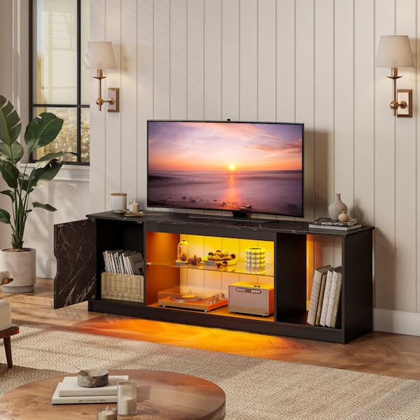 Bestier 58.3 in. Wash White TV Stand Fits TV's up to 65 in