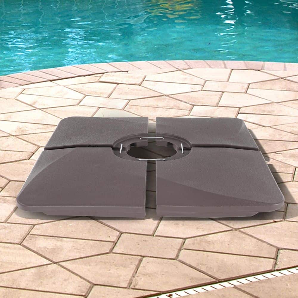Outdoor Heavy-Duty Patio Umbrella Base Cantilever Umbrella From 8 ft. x 10 ft. Filled with Sand and Water in Dark Brown price history on PriceWatchPro