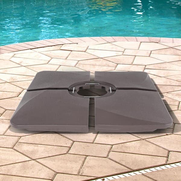 Outdoor Heavy-Duty Patio Umbrella Base Cantilever Umbrella From 8 ft. x 10 ft. Filled with Sand and Water in Dark Brown