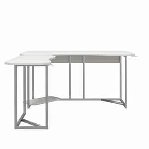 Quest 60 in. L-Shaped White Gaming Desk with CPU Stand