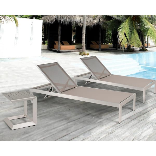 Aluminum Modern Coffee Table Outdoor & Garden in Silver for for Various Occasions