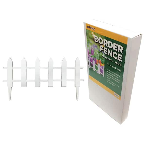 allFENZ 12 in. x 23 in. Vinyl Picket Garden Fence (6-Pack