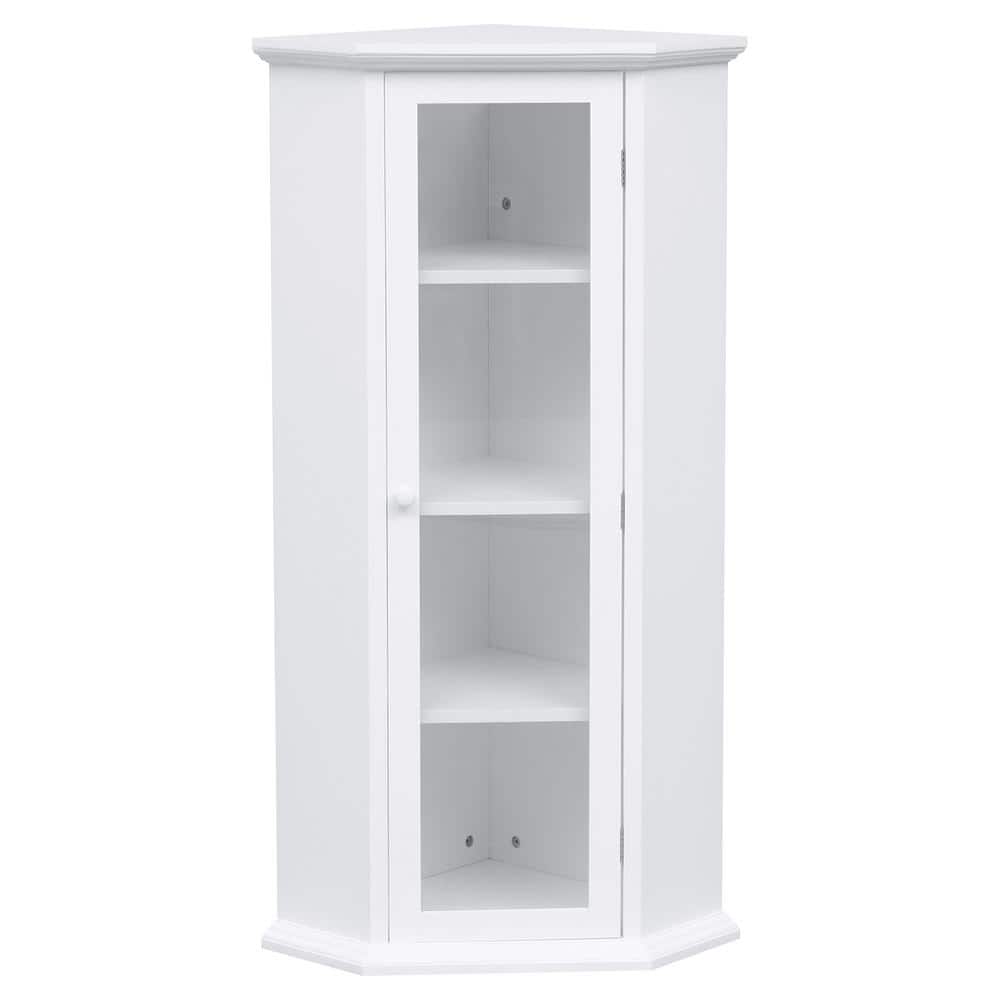 16.54 in. W x 16.54 in. D x 42.3 in. H White White Freestanding Bathroom Li