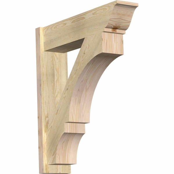 Ekena Millwork 8 in. x 36 in. x 32 in. Douglas Fir Balboa Traditional Rough Sawn Outlooker