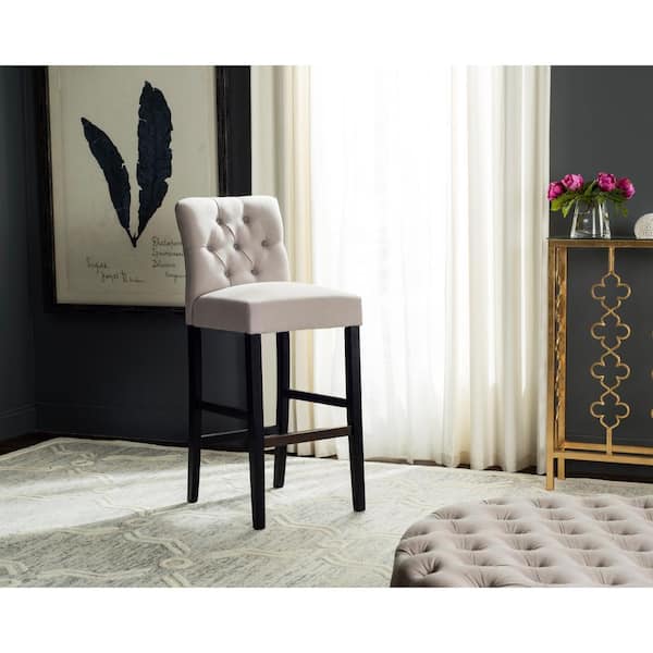Tiffany 32.3 in. Beige Tufted Bar Stool
