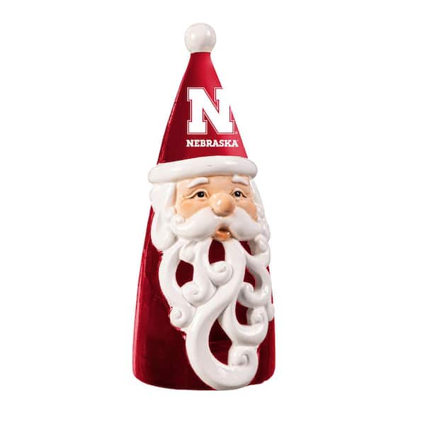 Team Sports America University of Nebraska Santa LED Christmas Garden Statuary, 8 in.
