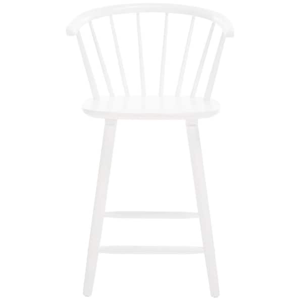 SAFAVIEH Blanchard 24 in. White Wood Counter Stool