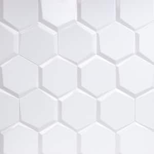Bethlehem Leveled Hexagon White 5.9 in. x 6.96 in. Polished Ceramic Wall Tile (5.4 sq. ft. / Case)