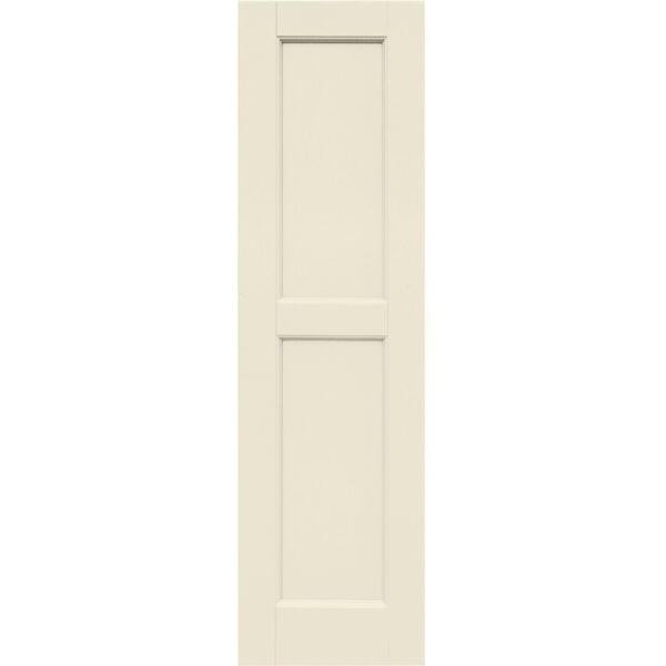 Winworks Wood Composite 12 in. x 43 in. Contemporary Flat Panel Shutters Pair #651 Primed/Paintable