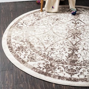 La Jolla Traditional Brown 12' 2 x 12' 2 Round Rug