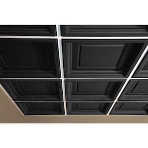 Madison Black 2 ft. x 2 ft. Lay-in Coffered Ceiling Panel (Case of 6)