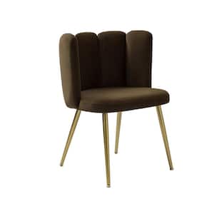 Bona Brown Side Chair with Tufted Back