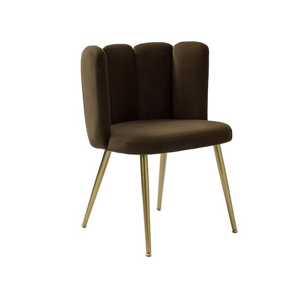 JAYDEN CREATION Bona Brown Side Chair with Tufted Back