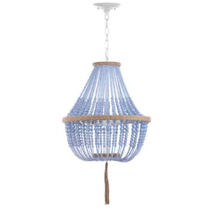 Lush Kristi 3-Light Blue Beaded Hanging Pendant Lighting