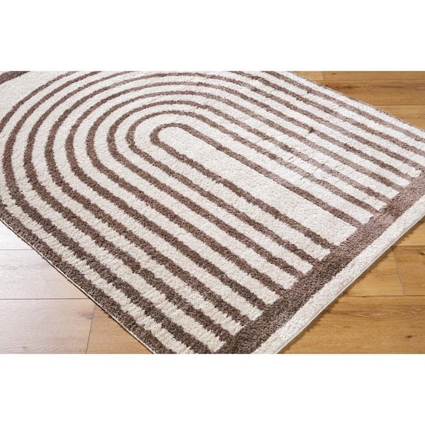Fossay Shag Dark Brown 2 ft. x 3 ft. Modern Indoor Area Rug
