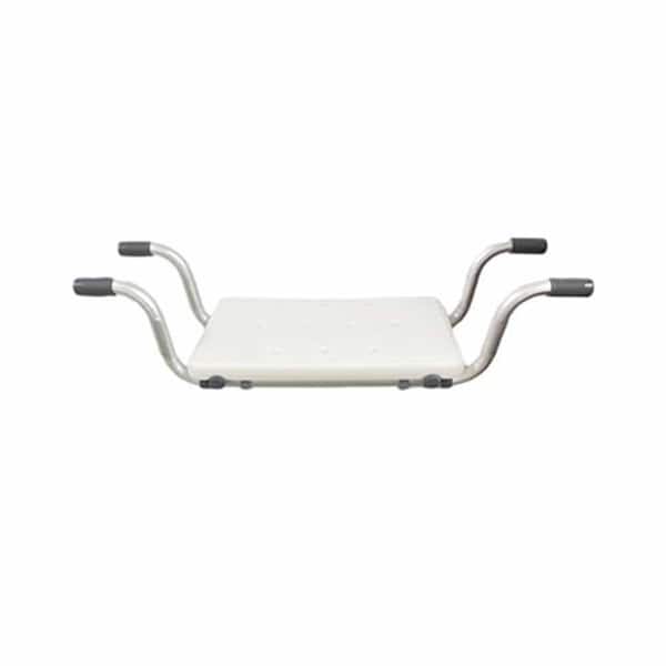 33in Adjustable Suspended Shower Chair Anti-Slip Bath Bench Bathroom Aid for Elderly Disabled Handicapped Plastic White