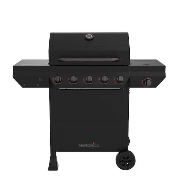 5-Burner Liquid Propane Gas Grill in Graphite Black with Side Burner