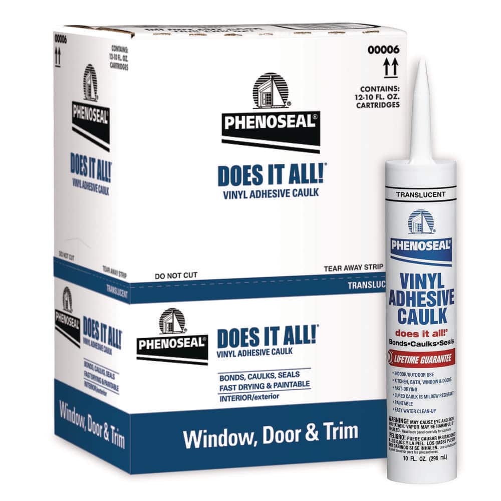 Phenoseal Does It All 10 oz. Translucent Exterior/Interior Vinyl Adhesive Caulk (12-Pack)