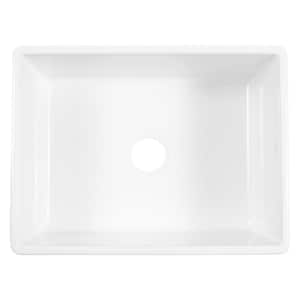 Eden 23 in. Undermount Single Bowl Crisp White Fireclay Kitchen Sink