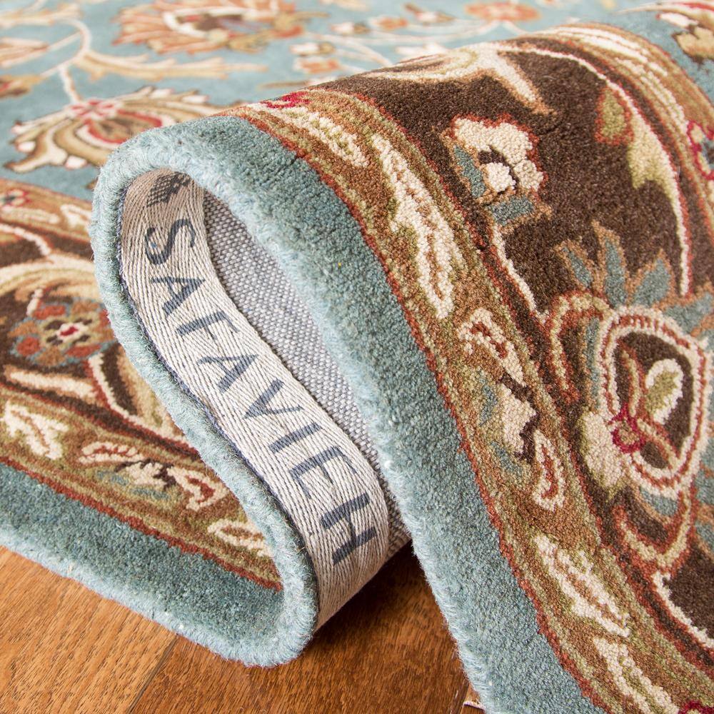 Elegance Heritage Hand-Tufted Wool Runner in Blue and Brown