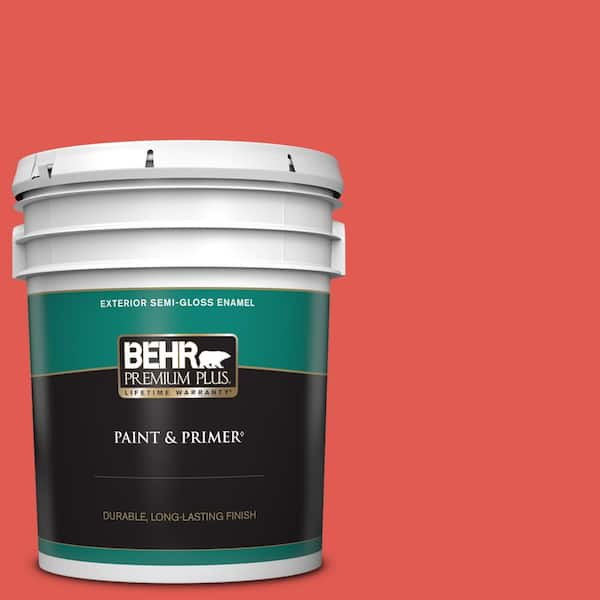 BEHR PREMIUM PLUS 5 gal. #170B-6 Lipstick Semi-Gloss Enamel Exterior Paint & Primer