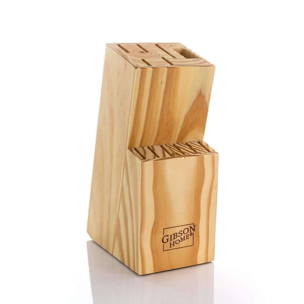 Gibson Home 13-Piece Black Stainless Steel Cutlery Set with Wood Block