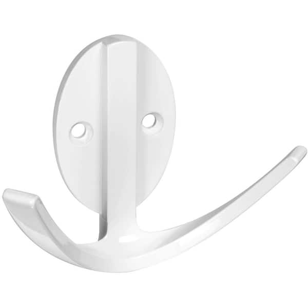 Stanley-National Hardware 3 in. White Modern Double Robe Hook