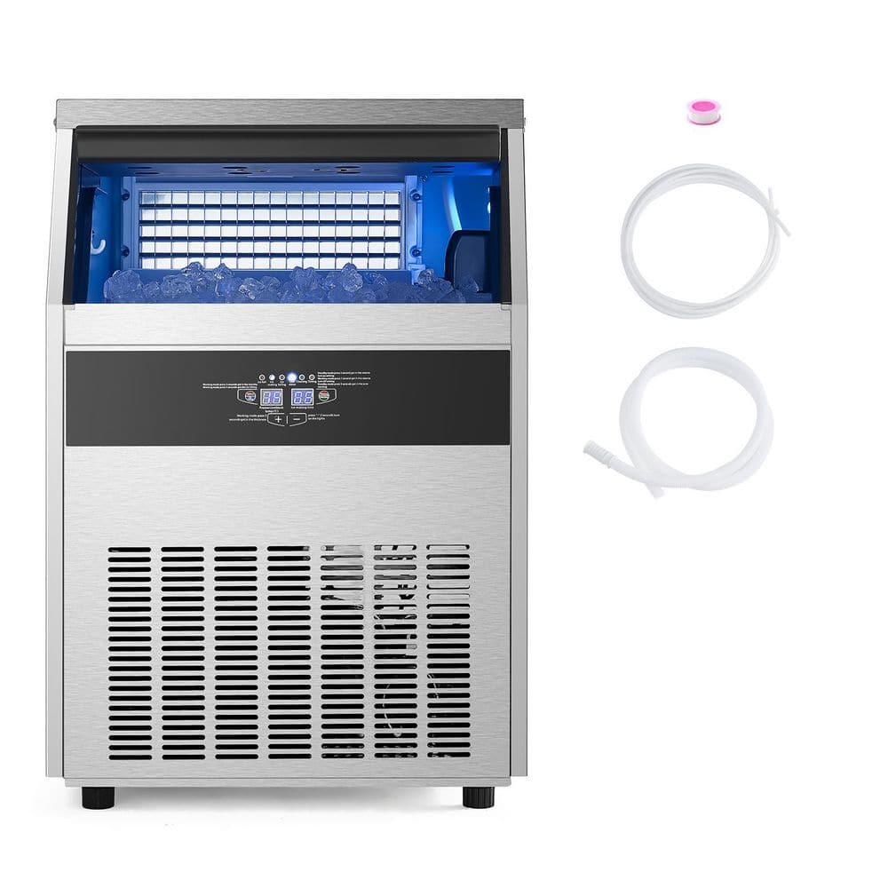 23 in.WÂ  Commercial Ice Maker Machine 200 lbs. /24 H Freestanding 66 lbs. Storage Capacity, 2025 Upgrade Stainless Steel