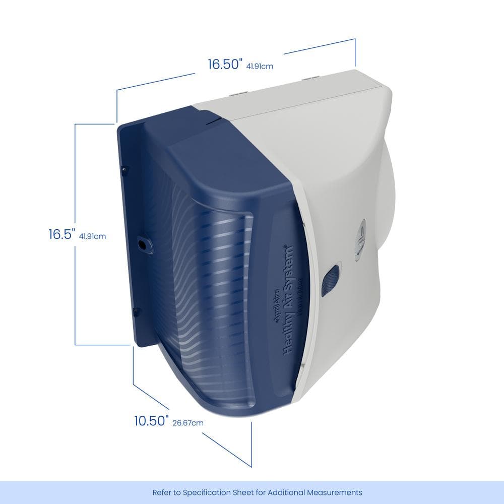 Whole-House White and Blue Evaporative Humidifier with Humidistat