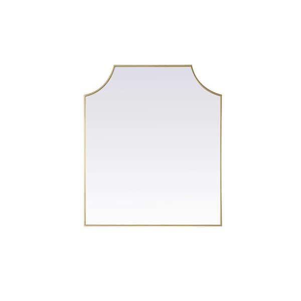 Brass 36 in. W x 42 in. H Rectangle Wall Mirror