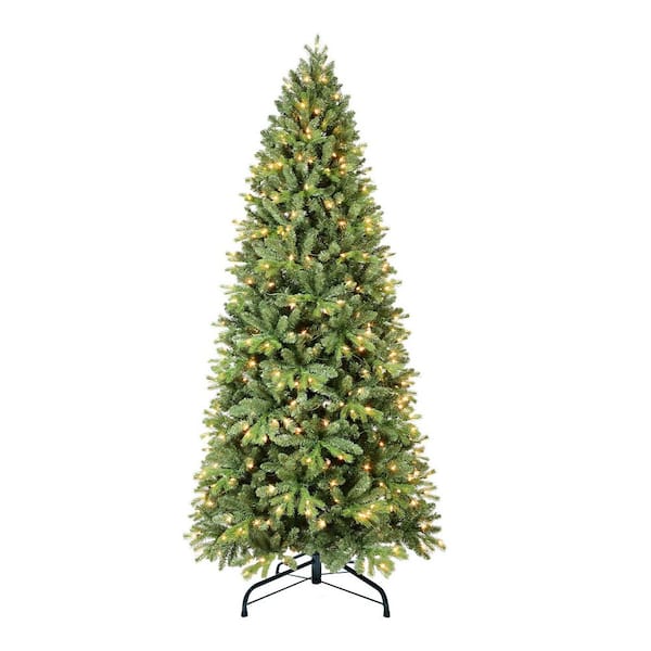 5 ft. Prelit Artificial Christmas Tree with 756-Tips and 250-Warm White LED Lights, Hinged Structure for Easy Setup