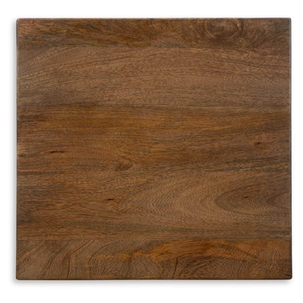 Trailbend Two-Tone Brown and Gunmetal Wood Accent Table
