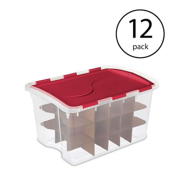 48 Qt. Holiday Christmas 45 Ornament Storage Box (12-Pack)