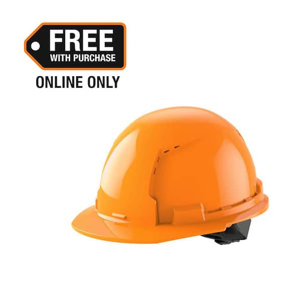 BOLT Orange Type 1 Class C Front Brim Vented Hard Hat with 4 Point Ratcheting Suspension