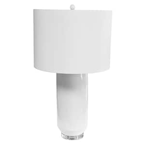 Goliath 34 in. 1-Light Gloss White LED Table Lamp