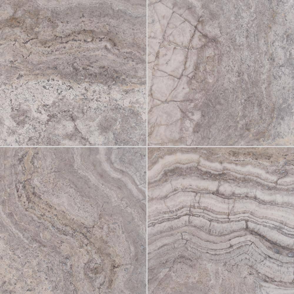 Take Home Tile Sample - Silver 4 in. x 4 in. Honed Travertine Floor and Wall Tile price history on PriceWatchPro