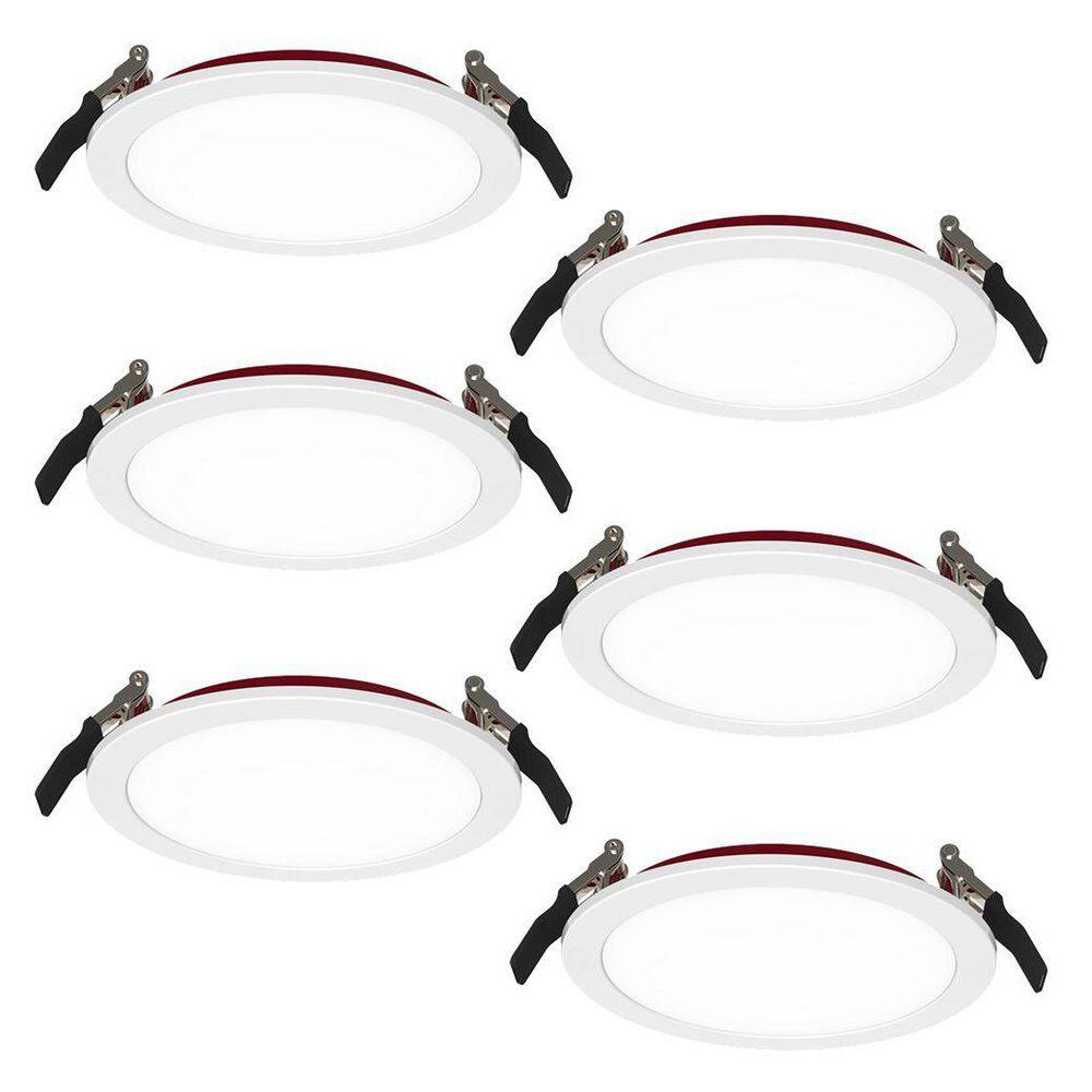 6 in. Fire Rated Slim Adjustable CCT IC Rated Dimmable Indoor Outdoor Integrated LED Recessed Baffle Trim 6-Pack price history on PriceWatchPro