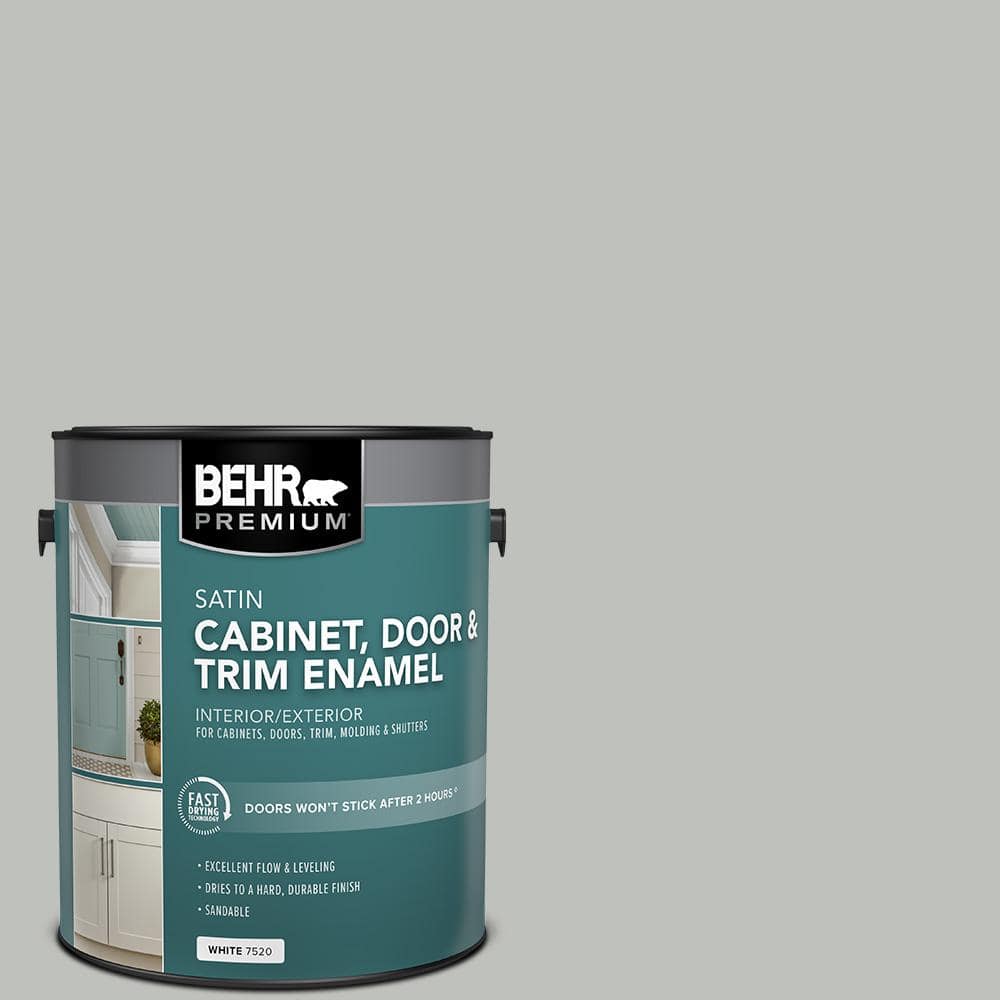 BEHR PREMIUM 1 gal. SC365 Cape Cod Gray Satin Enamel Interior