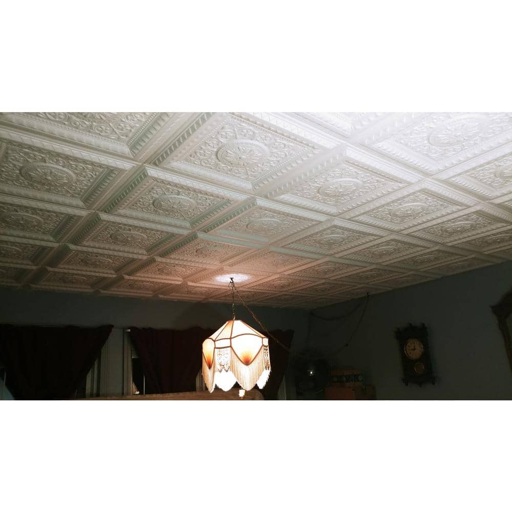 La Scala White Matte PVC 2' x 2' Ceiling Tile Pack