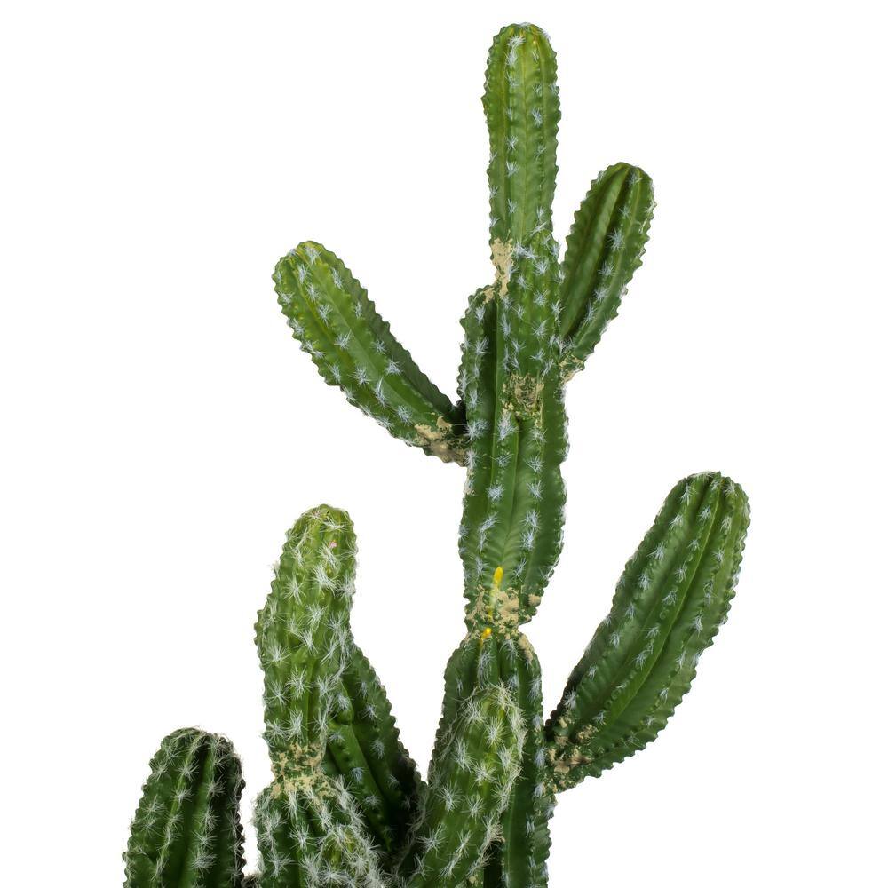 Tiny Green Faux Cactus in Black Plastic Pot
