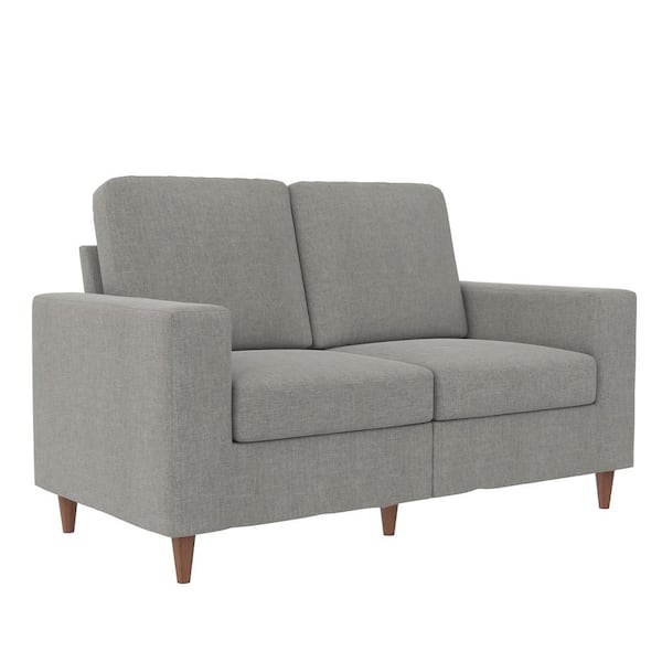 DHP Zuri 60 in. Light Gray Linen Linen 2-Seat Standard Loveseat