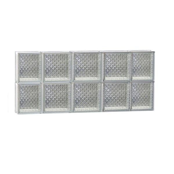 Clearly Secure 34.75 in. x 15.5 in. x 3.125 in. Frameless Diamond Pattern Non-Vented Glass Block Window